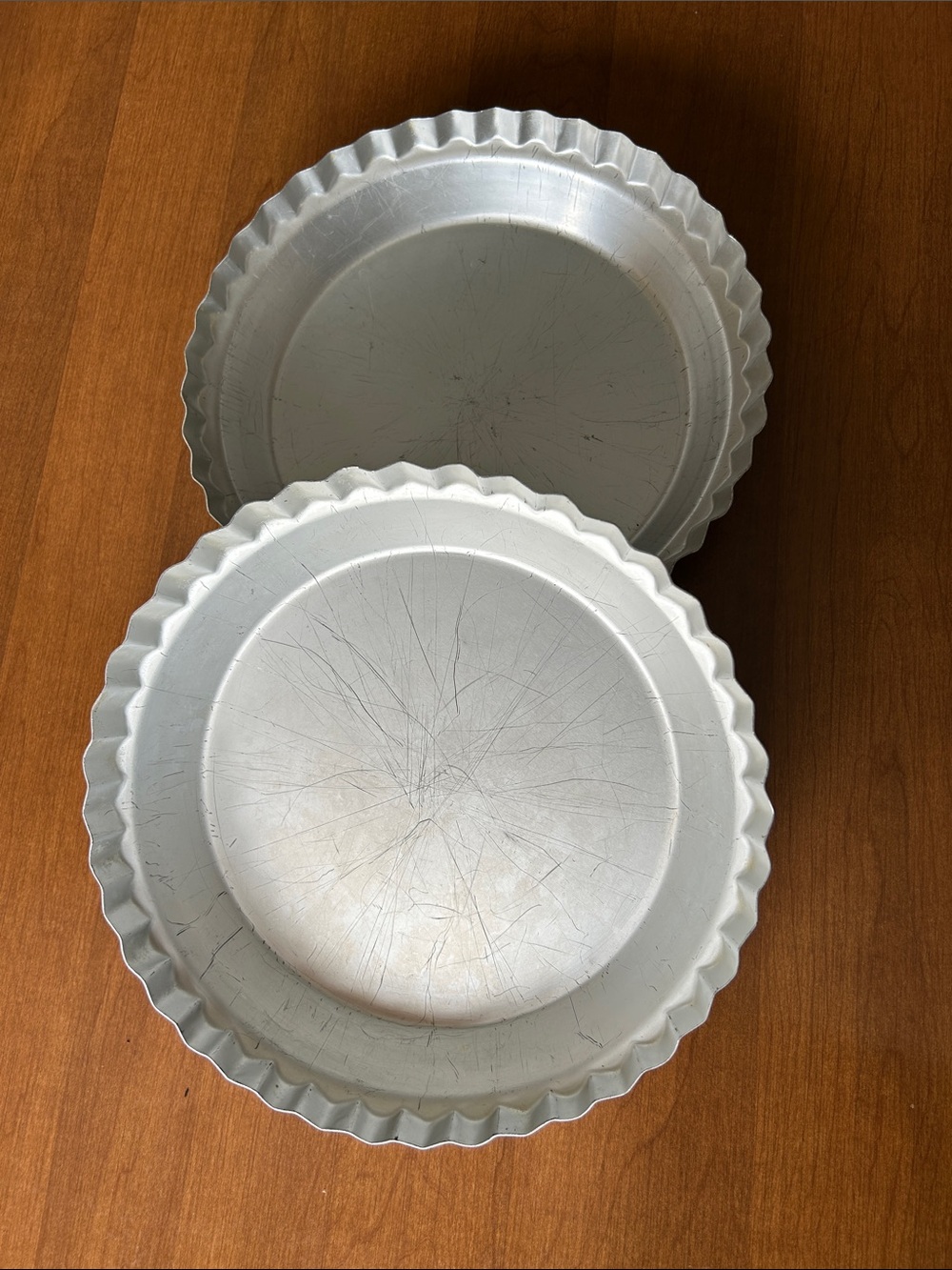 Vintage Wear-ever No. 2865 Silver Fluted Pie Pans
